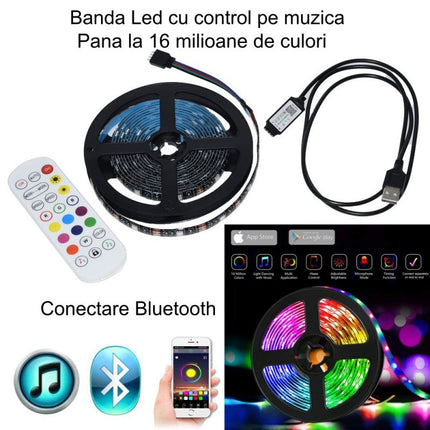 Kit Banda Led telecomanda RGB TV Bluetooth