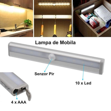 Corp iluminare mobila 10LED senzor