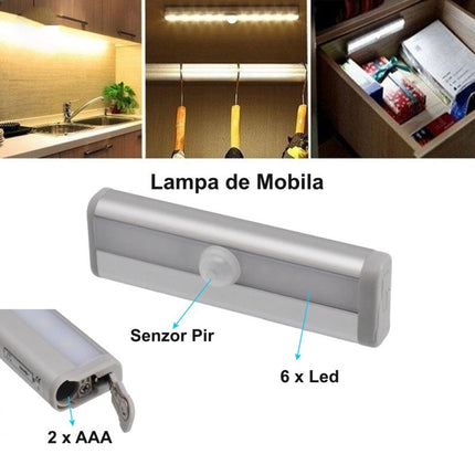 Corp iluminare mobila 10LED senzor