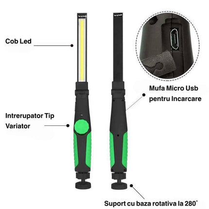 Lampa Lucru, COB, Magnet pentru instalatii
