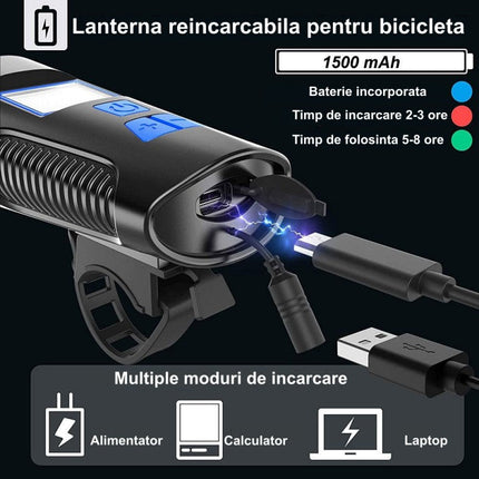 Lanterna bicicleta multifunctionala pentru instalatii