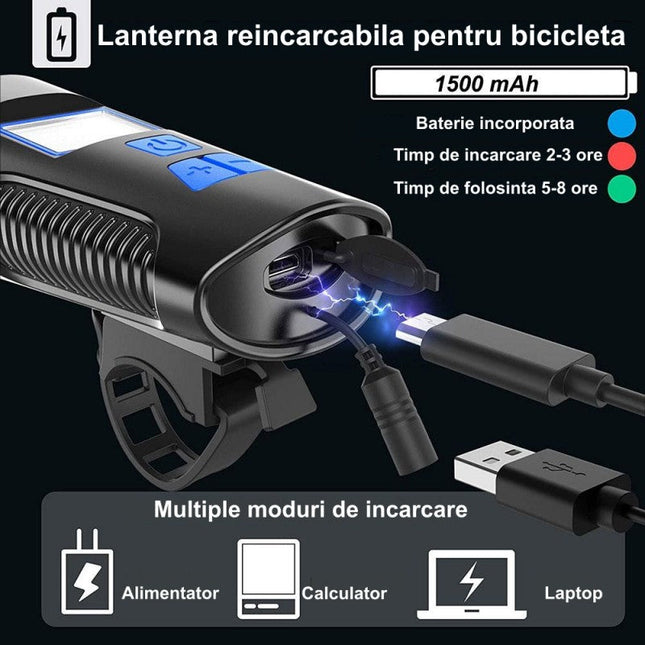 Lanterna bicicleta multifunctionala pentru instalatii