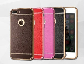Carcasa TPU Iphone7 imitatie piele rosie
