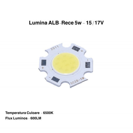 Dioda led COB 5W 15-17V lumina 17V 11mm