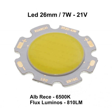 Dioda led COB 7W 21V lumina 26mm