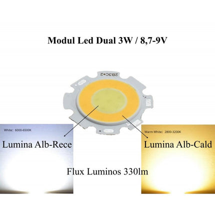 Dioda led COB 3W 8.7-9V lumina 9V 28mm