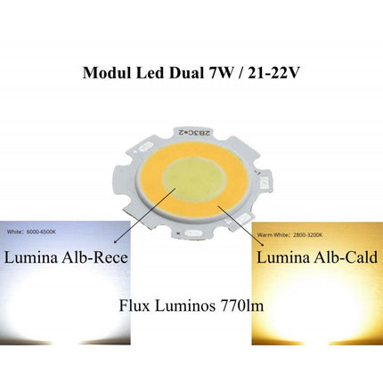Dioda led COB 7W 21-22V lumina 22V 28mm