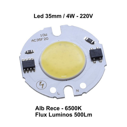 Dioda led COB 4W 220V lumina 35mm