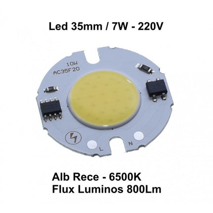 Dioda led COB 7W 220V lumina 35mm