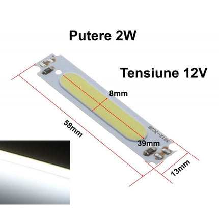 Bara led mini COB 12V alb 2W