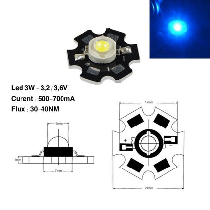 Dioda led SMD 3W radiator 3.2-3.6V 3.6V