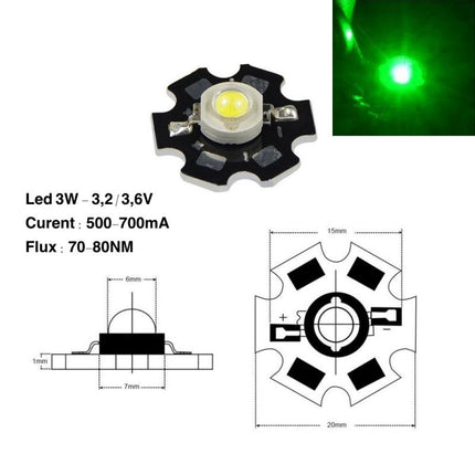 Dioda led SMD 3W radiator 3.2-3.6V 3.6V