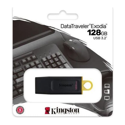 Memorie USB Kingston DataTraveler Exodia 128 GB, USB 3.2 Gen 1, negru/galben - imagine 7