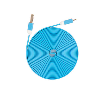 Cablu Iphone plat flexibil albastru