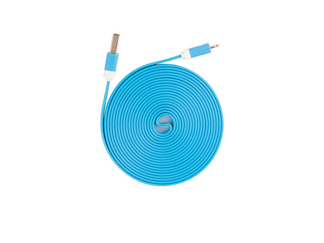 Cablu Iphone plat flexibil albastru
