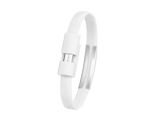 Cablu microusb bratara 0.2m alb