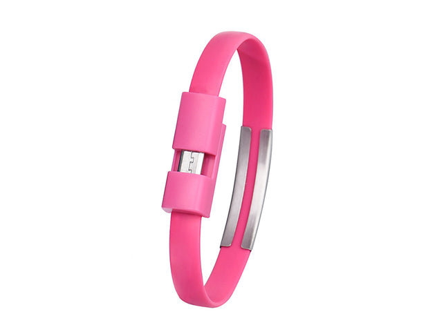 Cablu microusb bratara 0.2m roz
