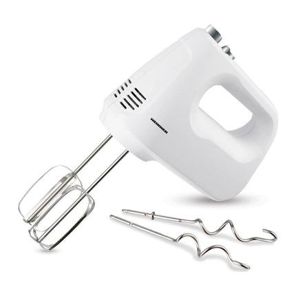Mixer de mana Heinner HM-250WHSL, 250 W, 6 viteze + turbo, teluri si carlige inox