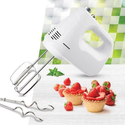 Mixer de mana Heinner HM-250WHSL, 250 W, 6 viteze + turbo, teluri si carlige inox - imagine 2