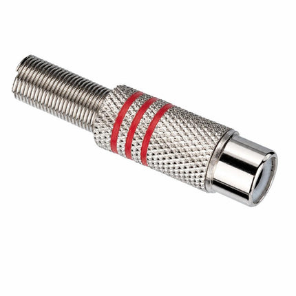 Mufa RCA metal argintiu mama rosu