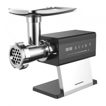 Masina de tocat Heinner PrestigeChop HMG-DTSS2500, 2500 W, motor DC, control Touch, angrenaj planetar, 2,5 kg/min, viteza variabila, Inox