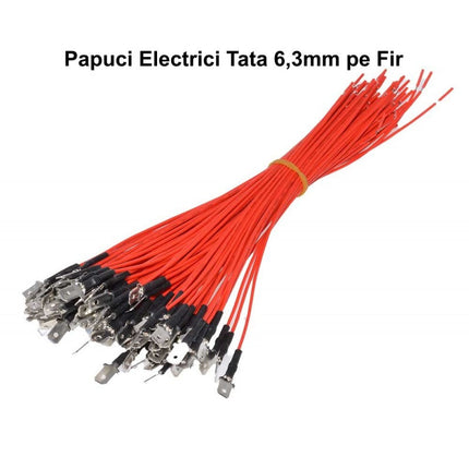 Papuci electrici fir Tata 6,3mm, set 3mm