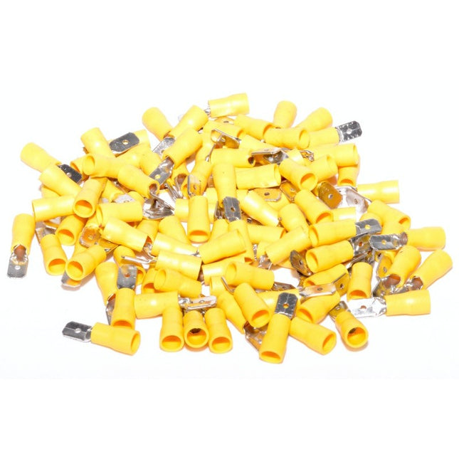 Papuci electrici galben tata 6,3mm, set 3mm