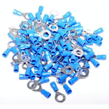 Papuci electrici izolati albastru tip inel 6mm