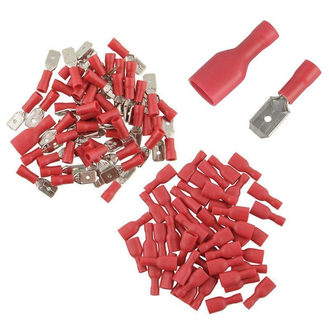 Papuci auto trminali izolati rosu 6,3mm 3mm