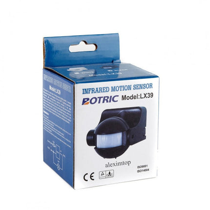Senzor miscare 180˚ infrarosu rotric negru