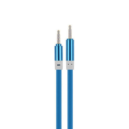 Cablu jack 3,5mm la jack 3,5mm silicon albastru