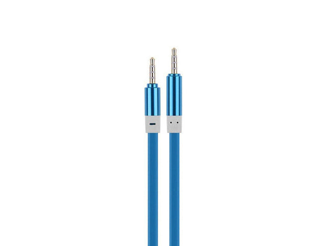 Cablu jack 3,5mm la jack 3,5mm silicon albastru