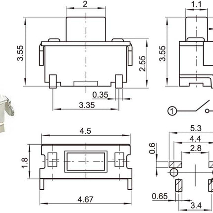 Microintrerupator 3X6X3.5mm KFC-003