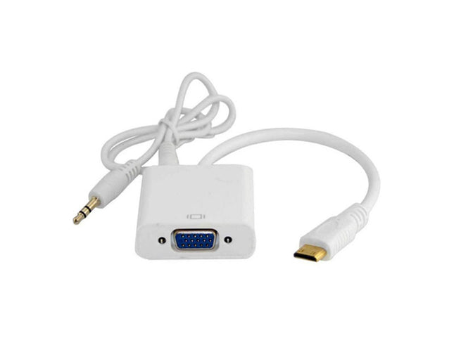 Cablu convertor mini HDMI+audio la VGA+audio