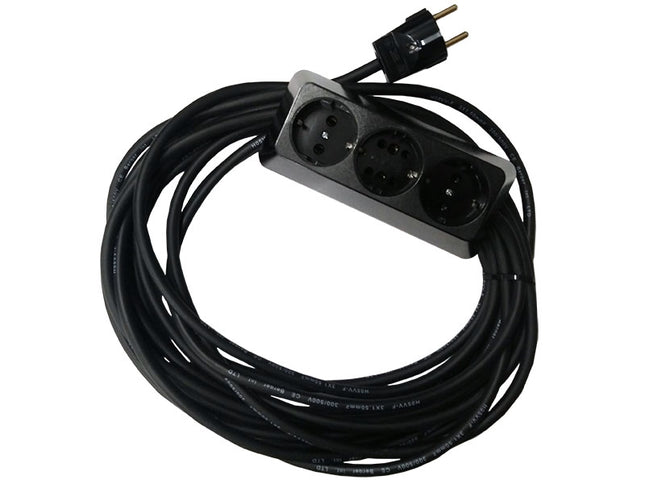Prelungitor bachelita 3cai 10m 3x1.5mm2 negru
