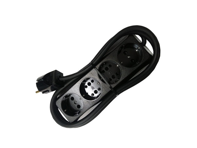 Prelungitor bachelita 4cai 2m 3x1.5mm2 negru