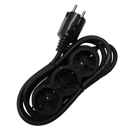 Prelungitor cauciucat bachelita 3cai 2m 3x1.5mm2 negru