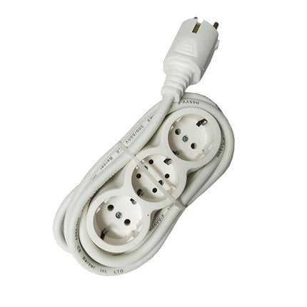 Prelungitor cauciucat bachelita 3cai 2m 3x1.5mm2 alb