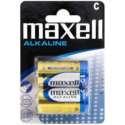 Set 2 baterii R14 alcaline Maxell