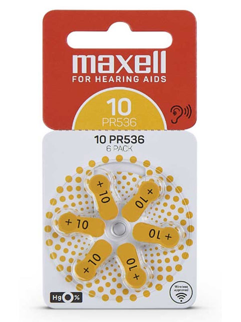 Set 6 baterii aparat auditiv Maxell 10