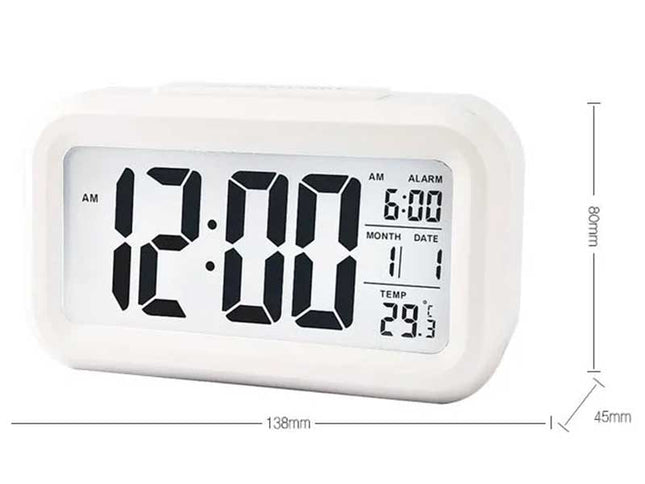 Ceas cu termomentru si alarma alb