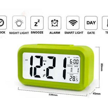 Ceas cu termomentru si alarma verde