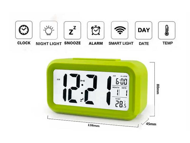 Ceas cu termomentru si alarma verde