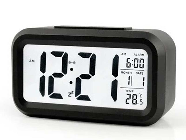 Ceas cu termomentru si alarma negru