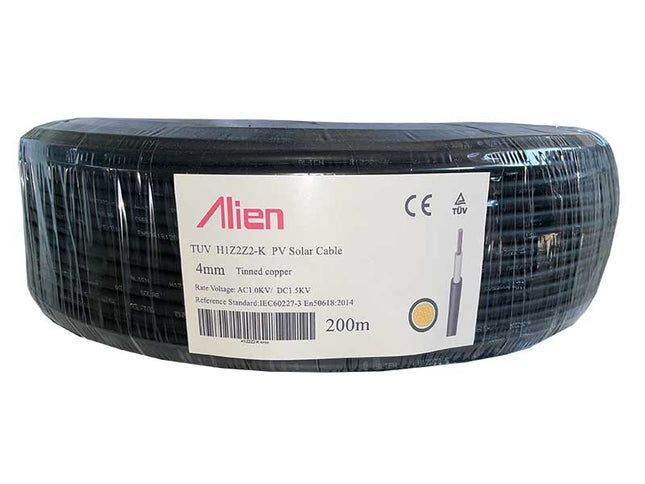 Cablu solar 4mm2 cupru rola 200m negru