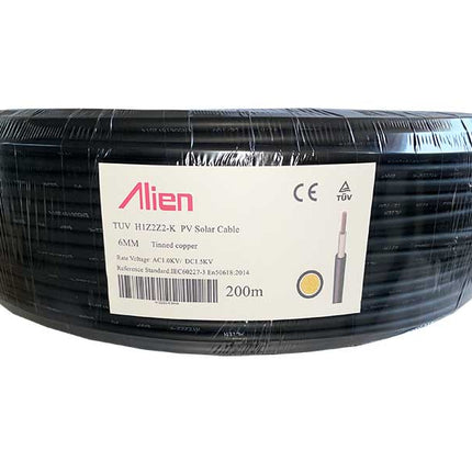 Cablu solar 6mm2 cupru rola 200m negru