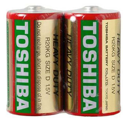 Set 2 baterii R20 nealcaline Toshiba shrink