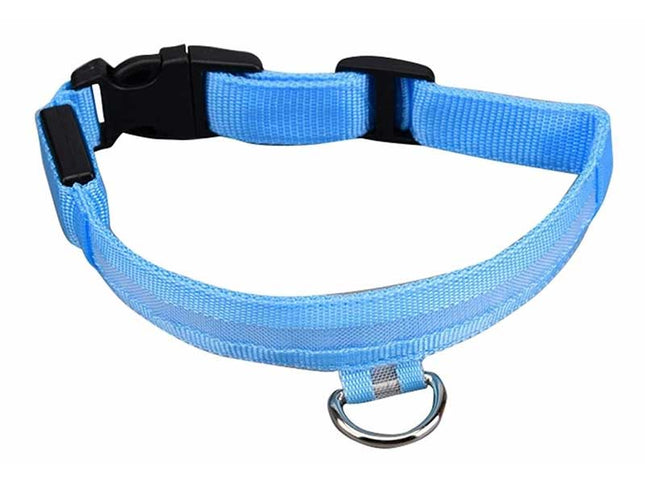 Zgarda caine cu leduri albastra 32-37cm