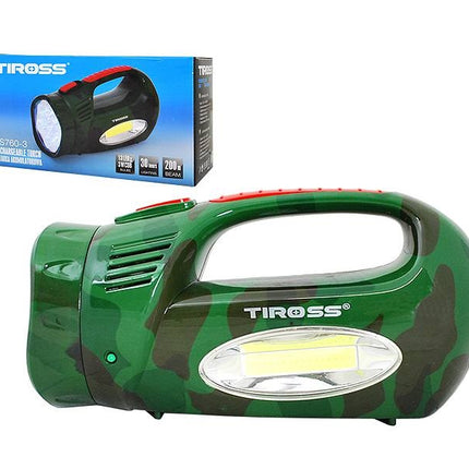 Lanterna cu acumulator 13leduri+COB verde