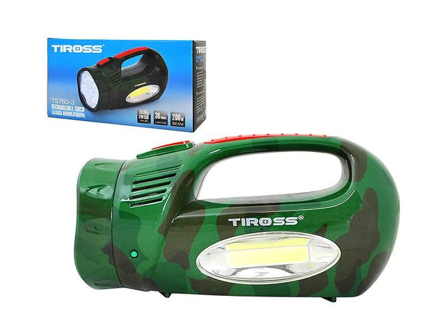 Lanterna cu acumulator 13leduri+COB verde